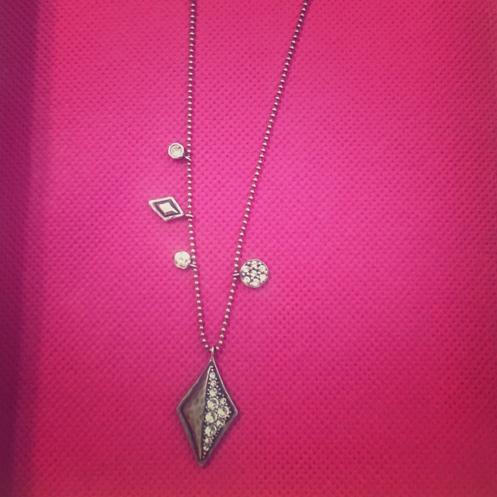Necklace with pendant and cubic zirconia